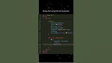 Infinite Fun Binary Rain #htmlcssjavascript #programming #frontendcourse #coding #cssanimation