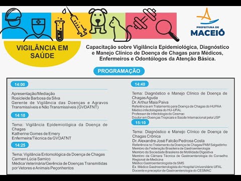 Capacitação Sobre Vigilância epidemiológica, Diagnóstico e Manejo Clínico da Doença de Chagas.
