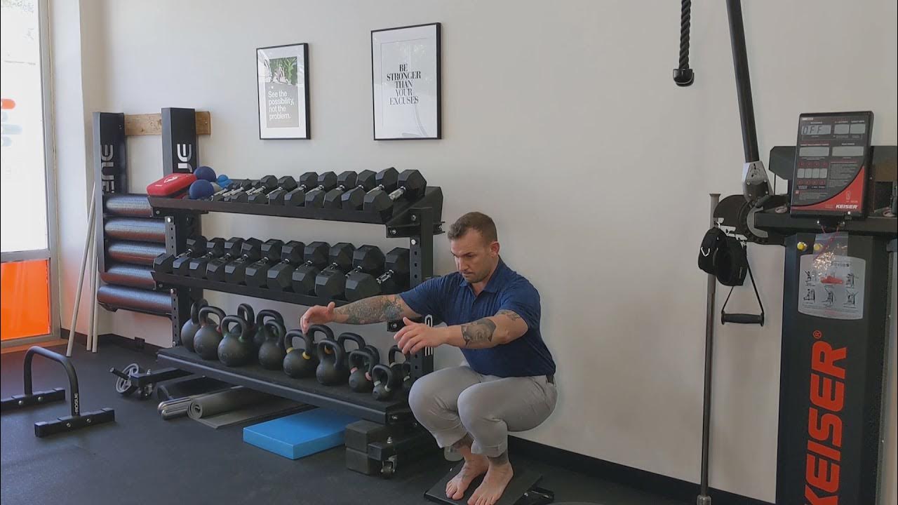 Heel Tap Squats and knees over toes squats on slant board YouTube