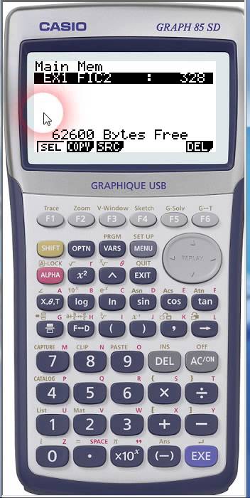 Sauvegarder un algorithme dans un fichier g1m avec l'émulateur Casio graph85