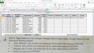 SOAL CLCP SPREADSHEET : TOKO BUKU ORION