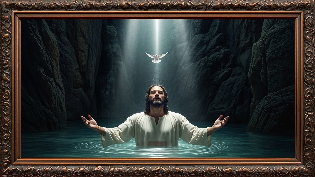 4K Jesus Christ Vintage TV Frame Christian Art UHD Sacred Religious Background #art #4k #homedecor