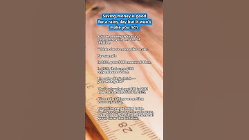 Why savings alone won