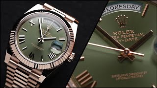 Green is Rolexes Best Color | Rolex 228235 Day Date 40 18K Rose Gold with Green Dial