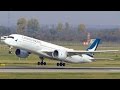 STUNNING Cathay Pacific Airbus A350-900 [B-LRA] Takeoff from Düsseldorf Airport [Full HD]