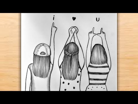 Untitled  Best friend drawings, Friends sketch, Bff drawings