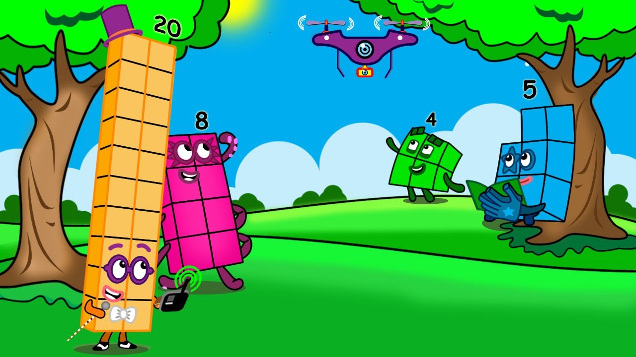 Story about Numberblocks 20+1, 20+3, 20+5 - Numberblocks fanmade coloring  story