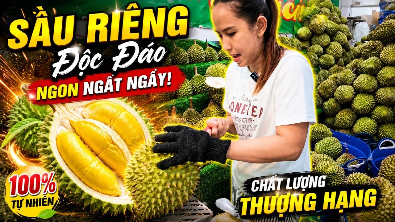 Bà trùm khui sầu riêng quá đỉnh MÚI ri6 ú nu tươi rối