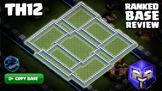 Best TH12 Ranked Trophy Base Link 2026: Layered Defense and Smart Pathing for Trophy Push!
