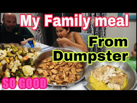 Dumpster Diving Haul Chicken Fish Veggies Cooking Delicious Meal Eating + Giving Food To The Animals