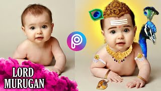 Baby photo editing | Lord murugan concept | Picsart editing | Manipulation tutorial | 2021 screenshot 3