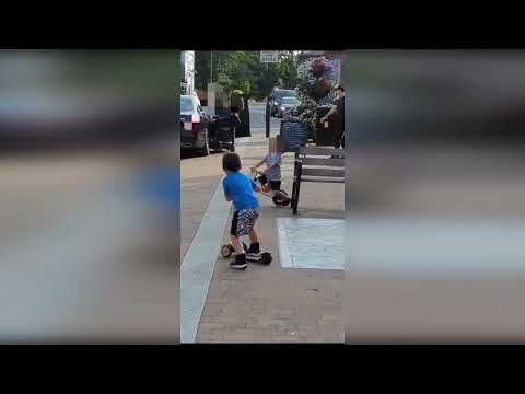 Shocking video shows moment Mercedes driver pushes woman off mobility scooter in heated argument