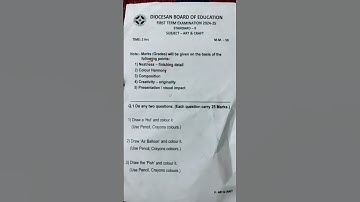 ICSE | class-2|Art and craft|first term exam | questions paper|#viralvideo#questionpaper#artwork#ex