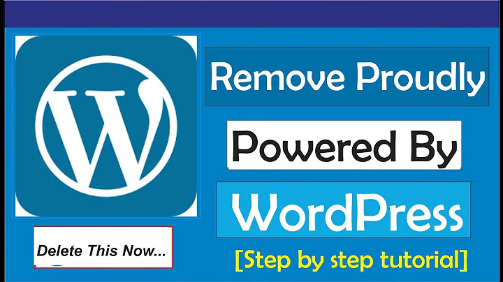 How To Remove Proudly Powered By WordPress