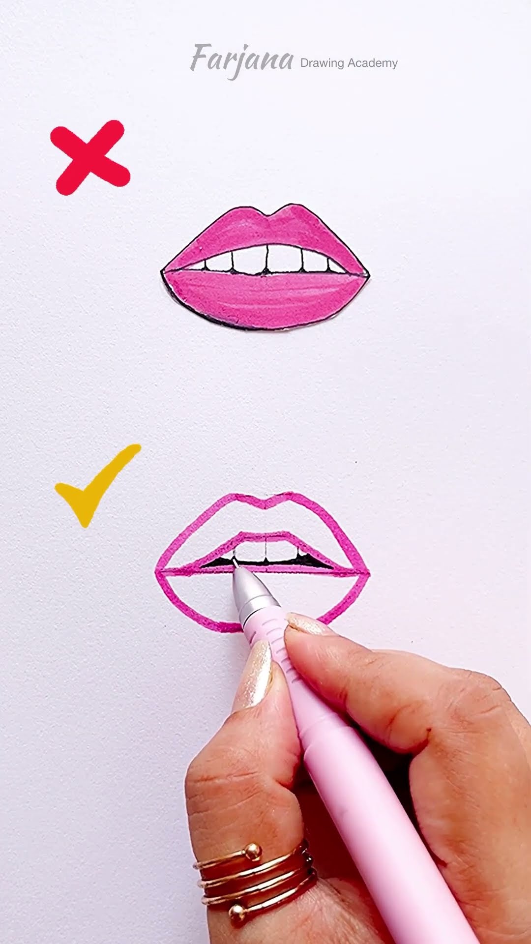 How to draw Lips ? #art #drawing #shorts