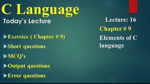 Computer 2nd Year Chapter no 09  Lecture 16 Exercise Chapter # 9
