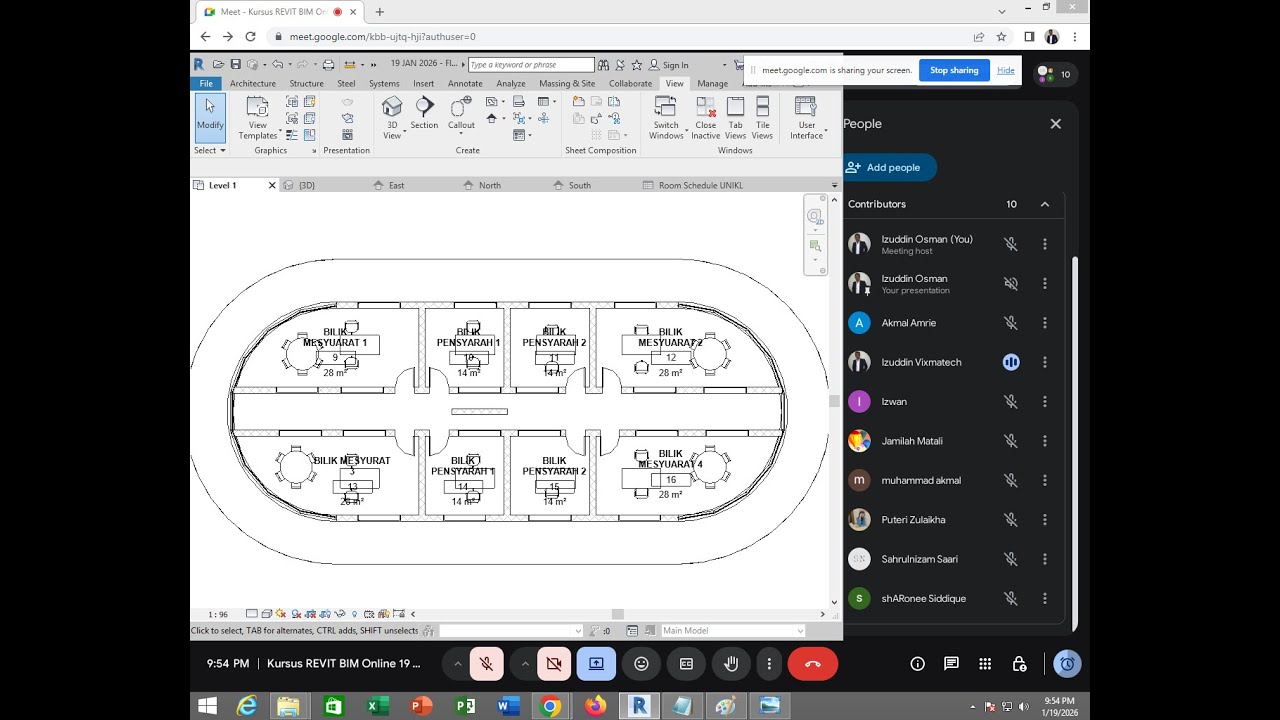 Kursus Sijil REVIT BIM MEP & Architecture Training Course Malaysia - REVIT Schedule Tutorial