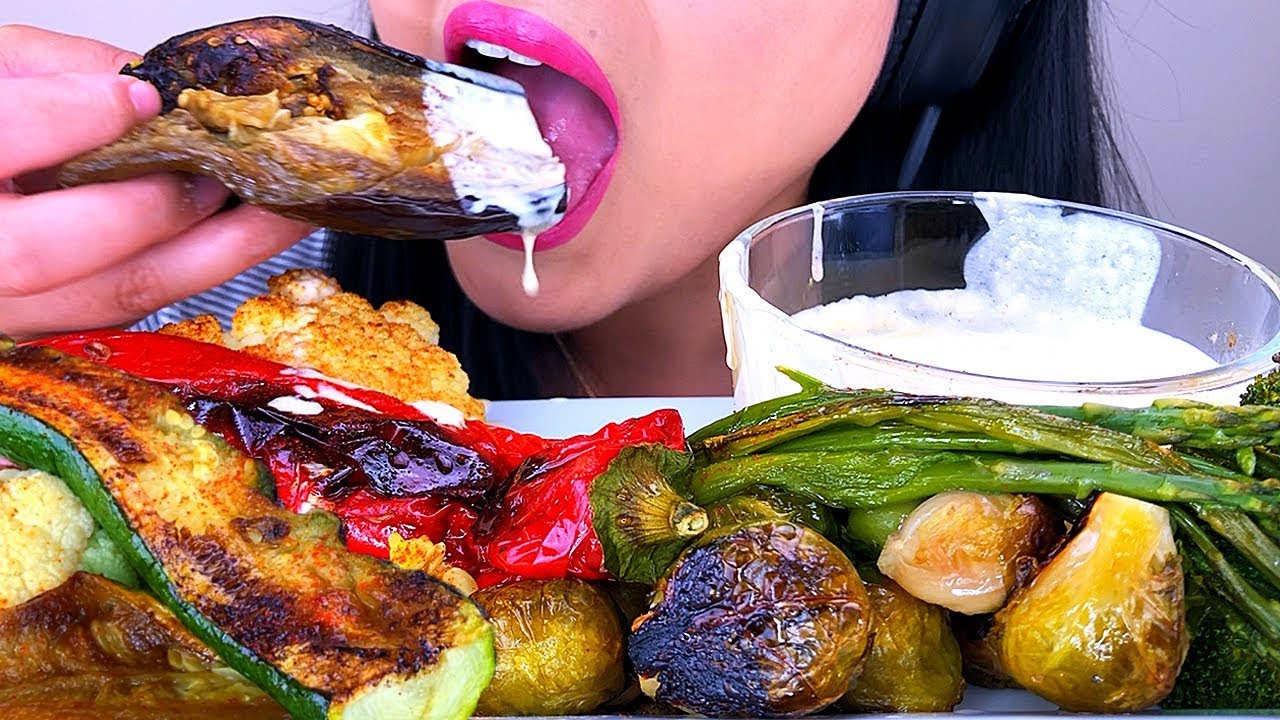 ASMR ROASTED VEGGIES with CREAM SAUCE | ASMR Phan