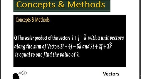 The scalar product of the vector i+j+k  with a unit vector along the sum of vectors 2i+4j-5k and ...