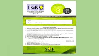 IGKO Class 3 International General Knowledge Olympiad Question paper