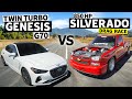 Twin Turbo Genesis G70 vs 850hp Chevy Silverado // THIS vs THAT