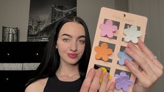 [ASMR] Clipping Your Hair Back With Flower &amp; Fruit Shaped Clips