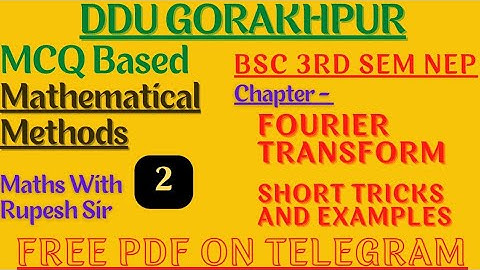 mcq on Fourier transform | Shortcut trick | BSc 3rd semester Maths | Parseval identity | #MathVath |