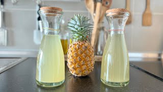 Homemade PINEAPPLE VINEGAR with and without sugar 🍍