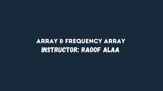Array & Frequency Array Sheet Upsolve