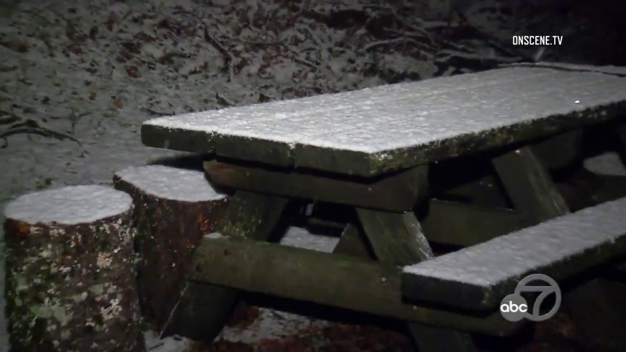 ABC7 News Bay Area Snow falls on Sunnyvale Mountain Park in Saratoga