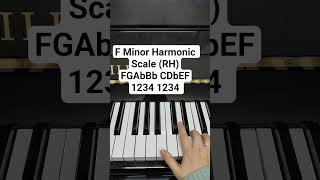 Easy F Minor Harmonic Scale (RH) for beginners #pianotutorial #pianoscales #piano