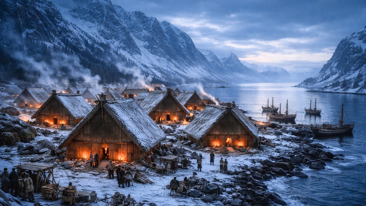 How Vikings Survived -30°C Winters Inside Longhouses Without Heating | Relaxation History for Sleep