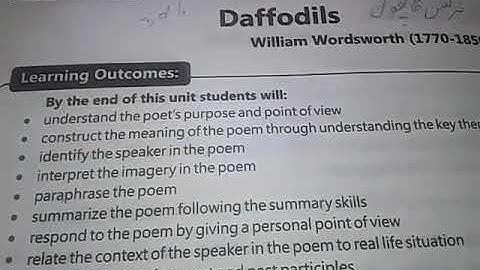 Class 9th | English | Lesson no 5 | The Daffodils | Exercise | Online Class |