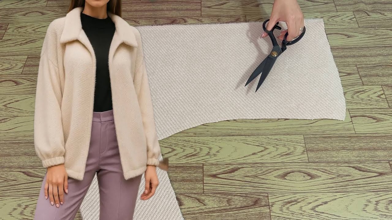 Впервые на YouTube: новый и очень простой способ сшить жакет-кейп🥰