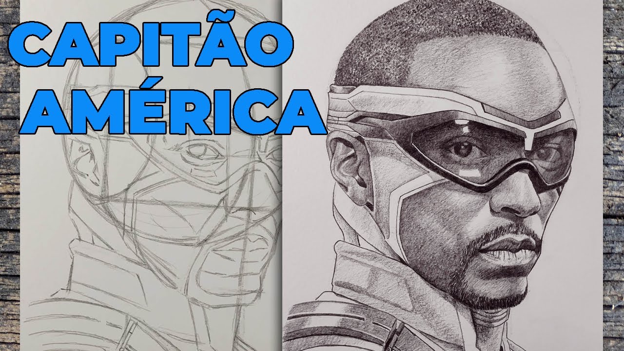 Como Desenhar o Novo Capitão América (Sam Wilson) | Método Loomis | How ...