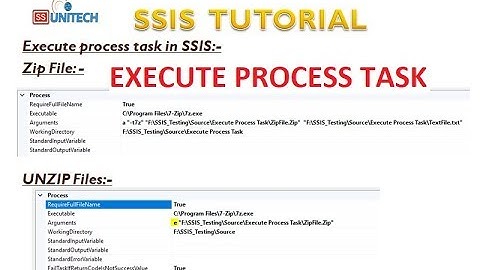 execute process task in ssis | zip and unzip files in ssis | ssis tutorial part 65
