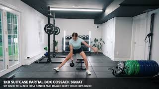 1KB Suitcase Partial Box Cossack Squat