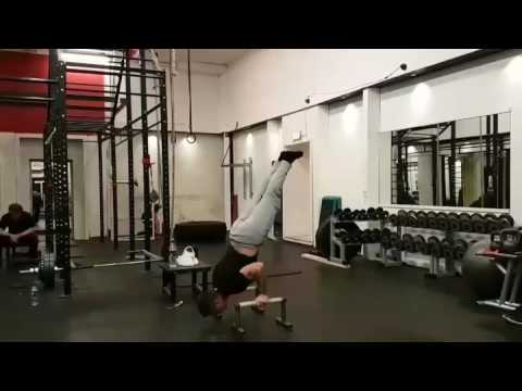 Handstand pushups Parralettes/Normal with extra depth/deep slow as possible