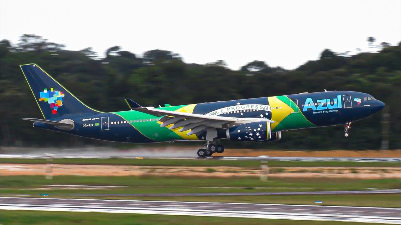 Pouso espetacular do bandeirão pela Pista 29 do Aeroporto de Manaus!!