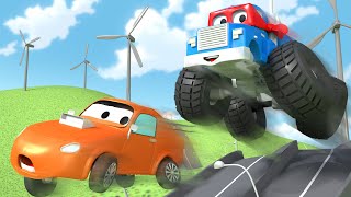 O caminhão monstro  - Carl o Super Caminhão na Cidade do Carro | Desenho animado para crianças