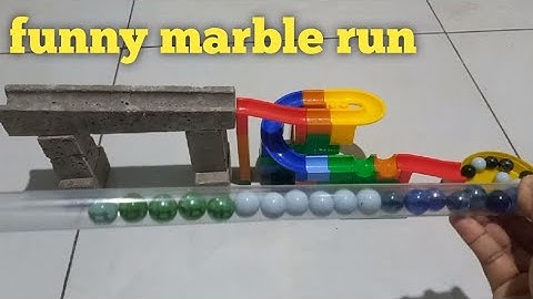 Build simple track marble run race asmr with big bricks #asmr #marblerun #marble #satisfying