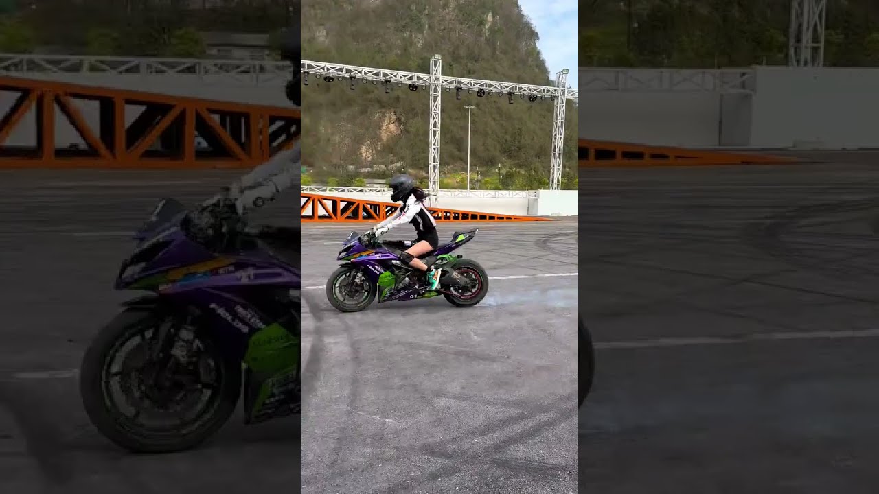 I Finally Did This Stunt Moto Motorcycle Drift Chinese Woman Riding A