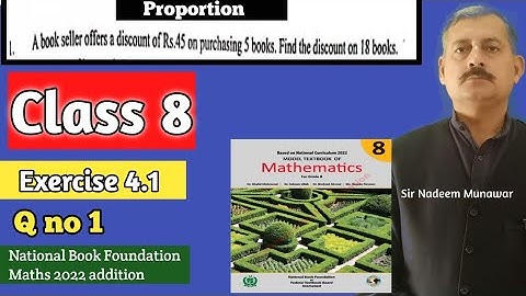 Class 8 Exercise 4.1 Q no 1 NBF Maths Ex 4.1 Proportion Words problem in Urdu Sir Nadeem Munawar