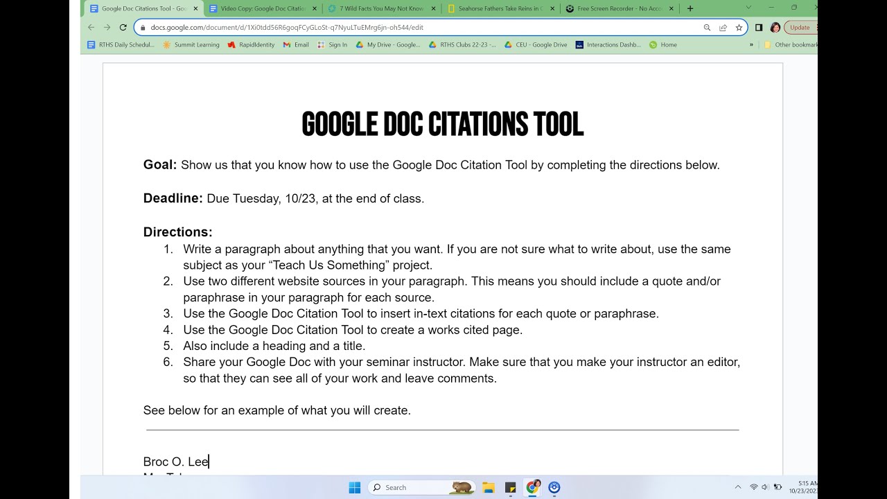 Google Doc Citations Tool - YouTube