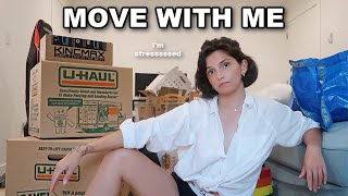 CHAOTIC MOVE-IN DAY VLOG (Pt. 1) - decluttering + packing my entire apartment