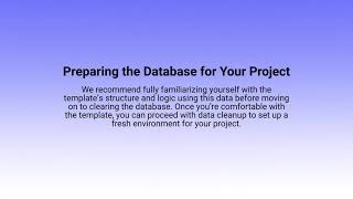 3. Preparing the Database for your project