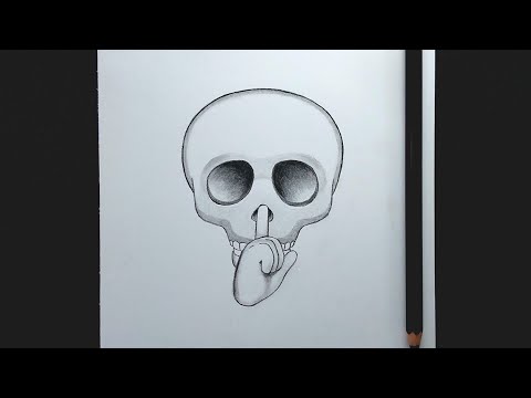 How To Draw Shh Skull Face Emoji Step By Step || Easy Drawing Tutorial