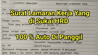 Cara Membuat Surat Lamaran Kerja ( contoh Surat lamaran kerja )