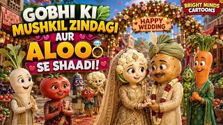 🥬 Gobhi Ki Mushkil Zindagi Aur Aloo Se Shaadi! 💍🥔 | Emotional & Funny 3D Vegetable Cartoon Story 