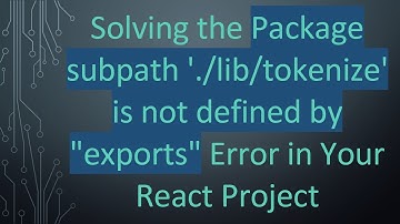 Solving the Package subpath 